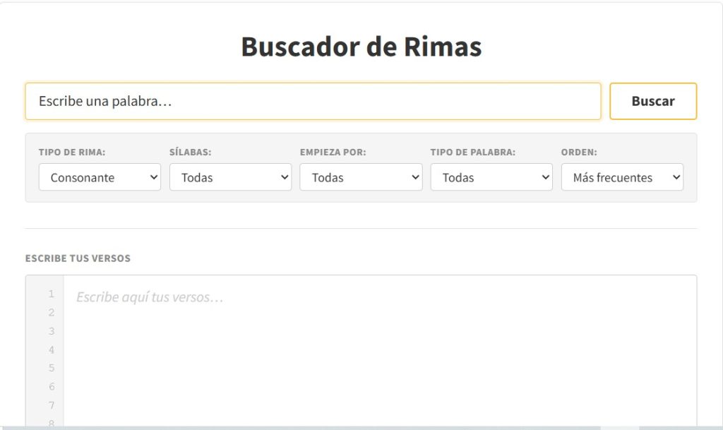 diccionario de rimas para escribir canciones