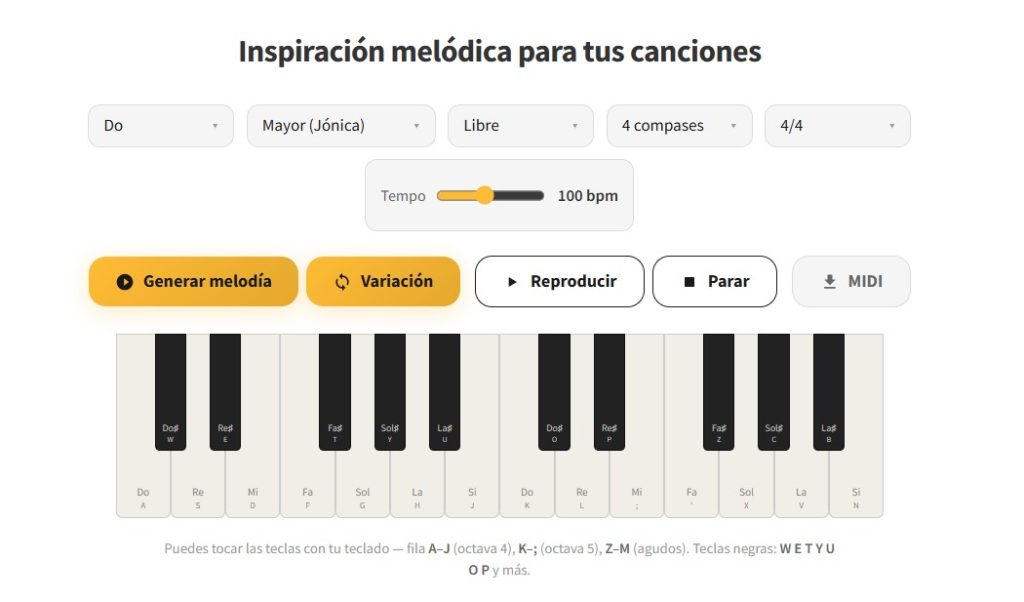 generador de melodias online gratis para canciones